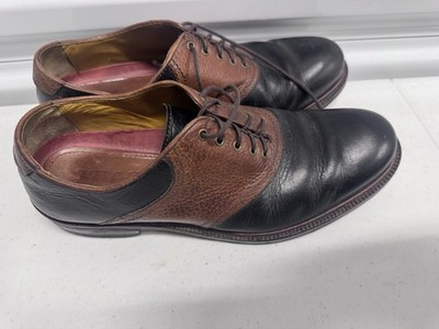 H.S. Trask Saddle Two Tone Brown Bison Leather Oxford Dress Shoes Men Size 10M