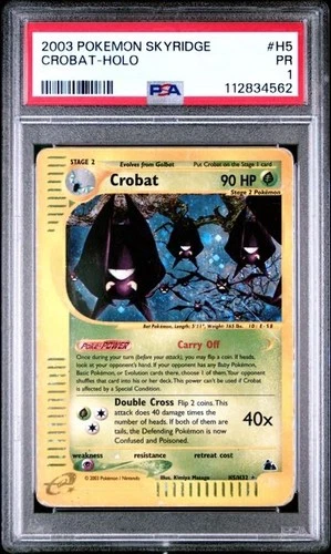 PSA 1 2003 POKEMON SKYRIDGE #H5 CROBAT-HOLO | POP 11