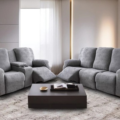 Recliner Chair Cover,Stretch Sofa Cover 3 Seater With Arm Rest, Couch Cover Soft