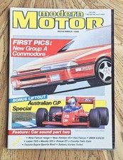 MODERN MOTOR MAGAZINE NOVEMBER 1986 HOLDEN COMMODORE FALCON EFI LASER TX3 F1