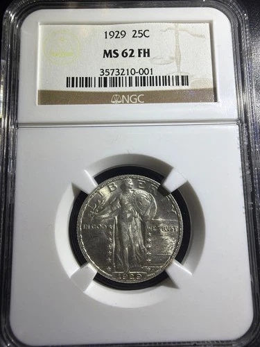 1929 STANDING LIBERTY QUARTER NGC MS62 FULL HEAD NICE SATINY WHITE LUSTER