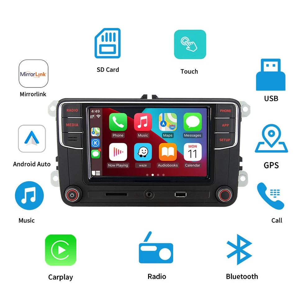 NONAME RCD330 Plus 187F Car Radio Stereo Carplay Android Auto For VW Golf Jetta - Image 4 of 4