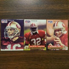 3 Joe Montana #3 #387 & Ricky Watters #774 49ERS 1991 Pro Set Rookie NFL RC Card