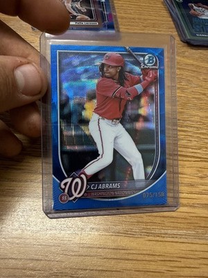 CJ ABRAMS 2025 BOWMAN CHROME VETERANS TRUE BLUE NATIONALS /150