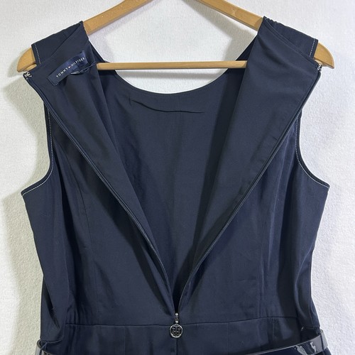 Tommy Hilfiger Plissee Fit & Flare Damen ärmelloses Kleid 12 Maritim Preppy - Bild 7 von 13