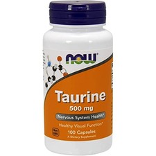 Now Foods Taurine 500 Mg Dietary Supplement 100 Capsules For Healthy Vision