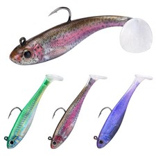 Swim Bait Paddle Tail Swim Baits for Bass Fishing,Realistic Paint Minnow Swim...