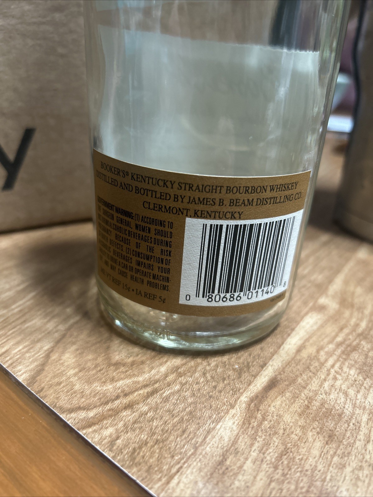 Booker’s Bourbon 2023-02 Release Apprentice Batch Empty Bottle unrinsed Bookers