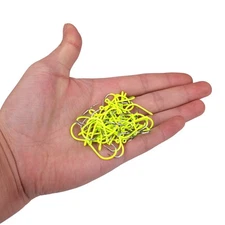 50pcs Fluorescent Fishing Hooks Carbon Steel Fishing Hooks 10#-1/0#