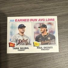 2026 Topps Heritage - #7 Tarik Skubal Paul Skenes ERA Leaders Tigers Pirates NM