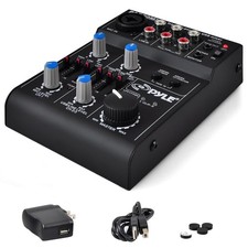 Pyle 5-Channel Rechargeable Mini Portable Audio Mixer – Compact Music Mixer...