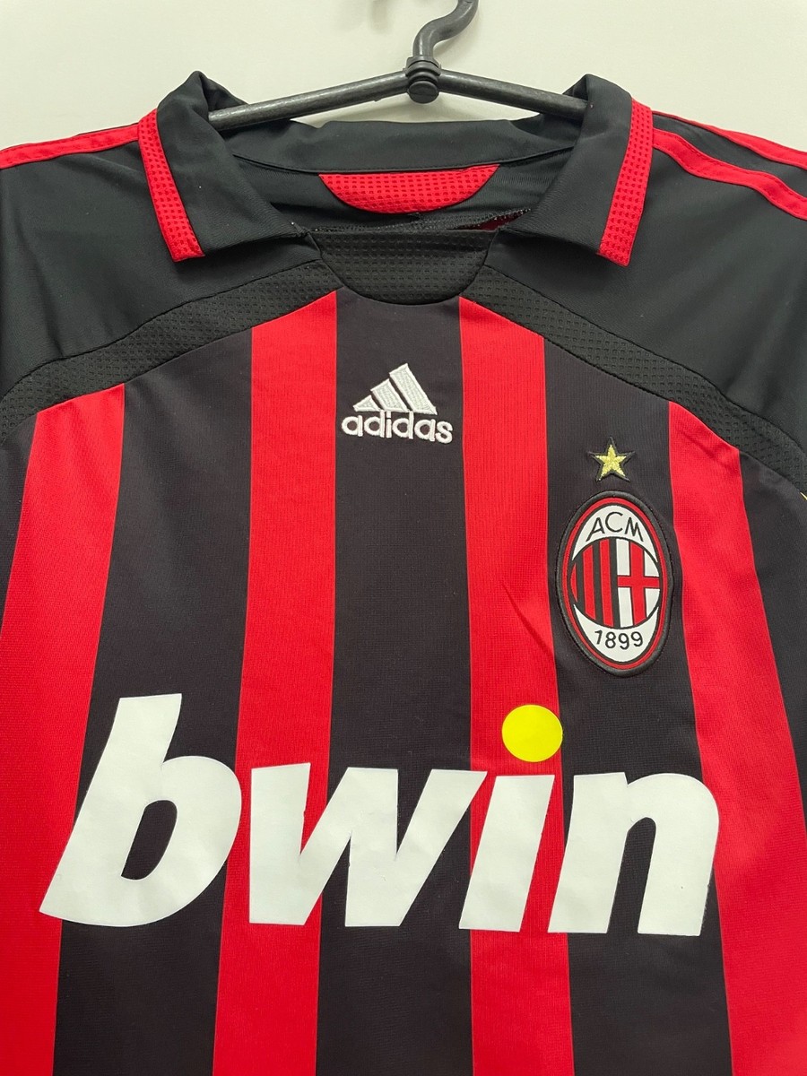 AC Milan 2006/2007 Home Football Shirt Soccer Jersey #22 Kaka mens