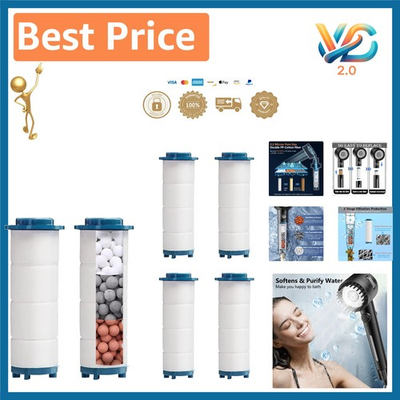 #ad Mineral Turbo Shower Head Filter Set of 6 – High Pressure Hard Water BPA Free $14.23