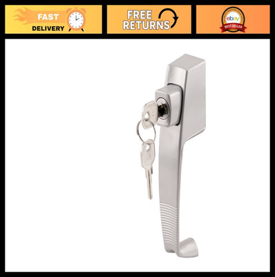 Keyed Lock Aluminum Push Button Latch for Screen/Storm Door - Tie Down Included