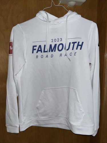 ASICS WOMENS WHITE 2023 FALMOUTH ROAD RACE SMALL PULLOVER HOODIE (B15)
