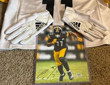 Allen Robinson Steelers Used Practice Jersey Game Used Gloves Signed 8x10 PSA