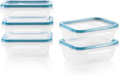 Snapware Total Solution 5-Pack (3-Cup) Plastic Food Storage Containers Set, Leak