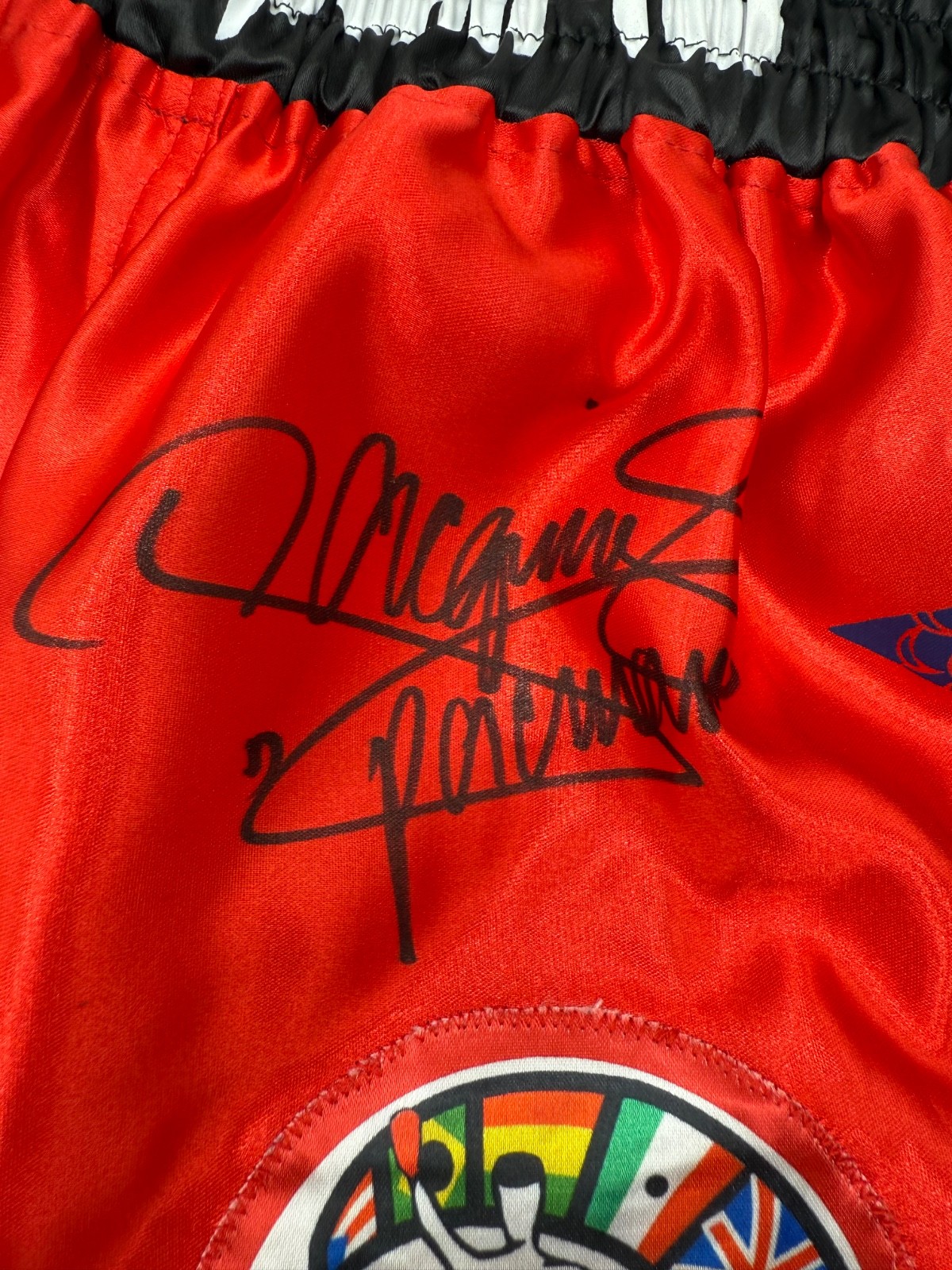 Manny Pacquiao and Miguel Cotto Autographed Boxing Trunks PSA/DNA Authenticated view 2