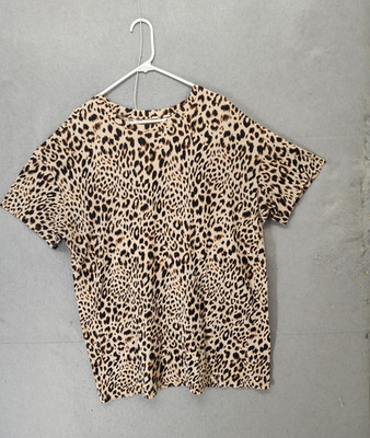 Victorias Secret Shirt Womens XL/XXL Cheetah Leopard Print Short Sleeve Top