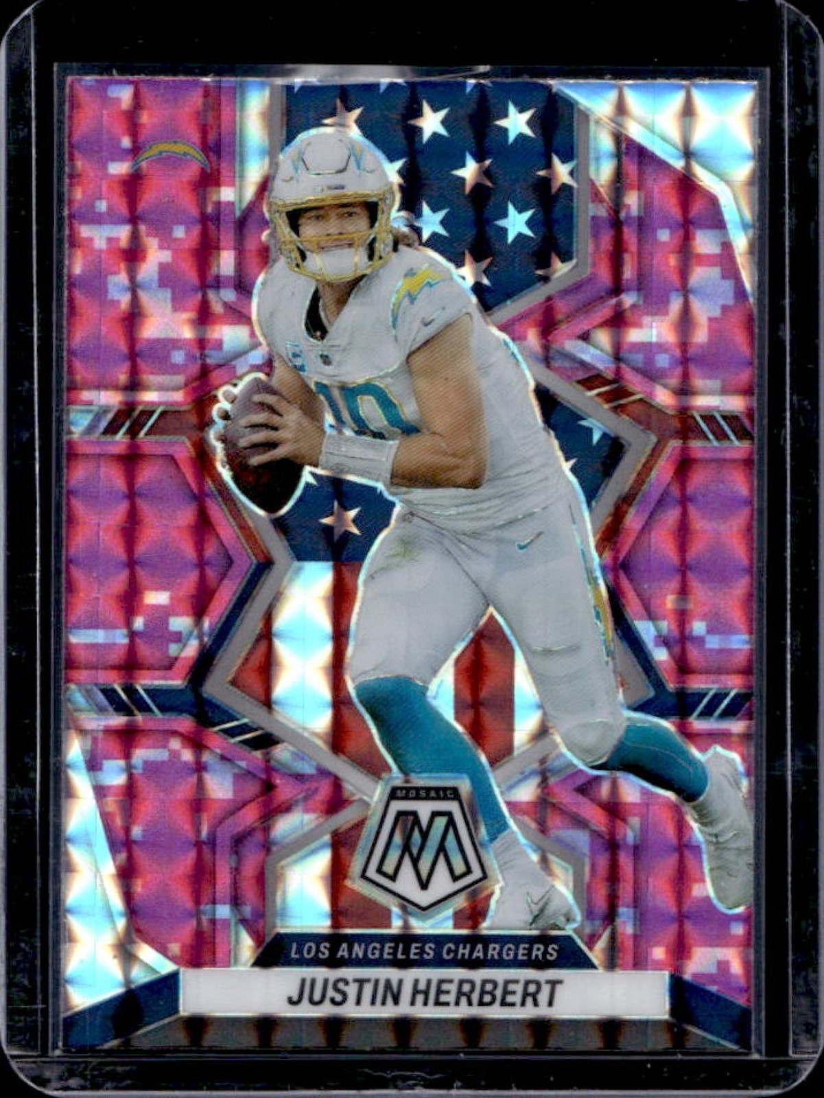 2022 Mosaic Justin Herbert Camo Pink National Pride #254 Chargers