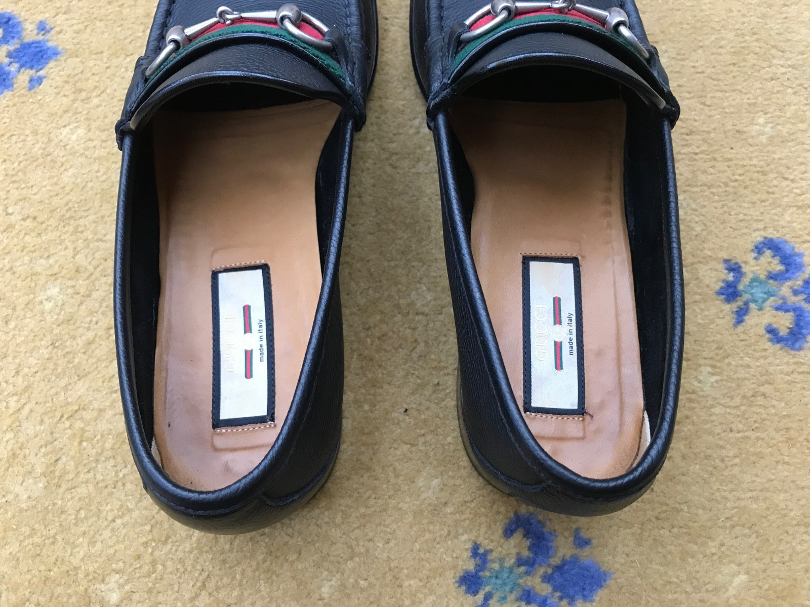 Gucci Loafers Leather Shoes Horsebit Black Web Green Red Mens UK 11 US 12 45 thumbnail 8