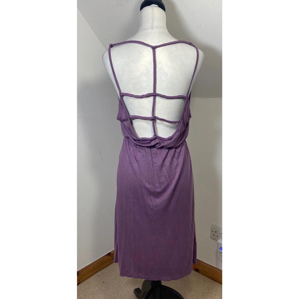 Golddigga Jersey Shift Dress Plum Purple Summer Size 14 Strappy Backless Summer - Image 2 of 4