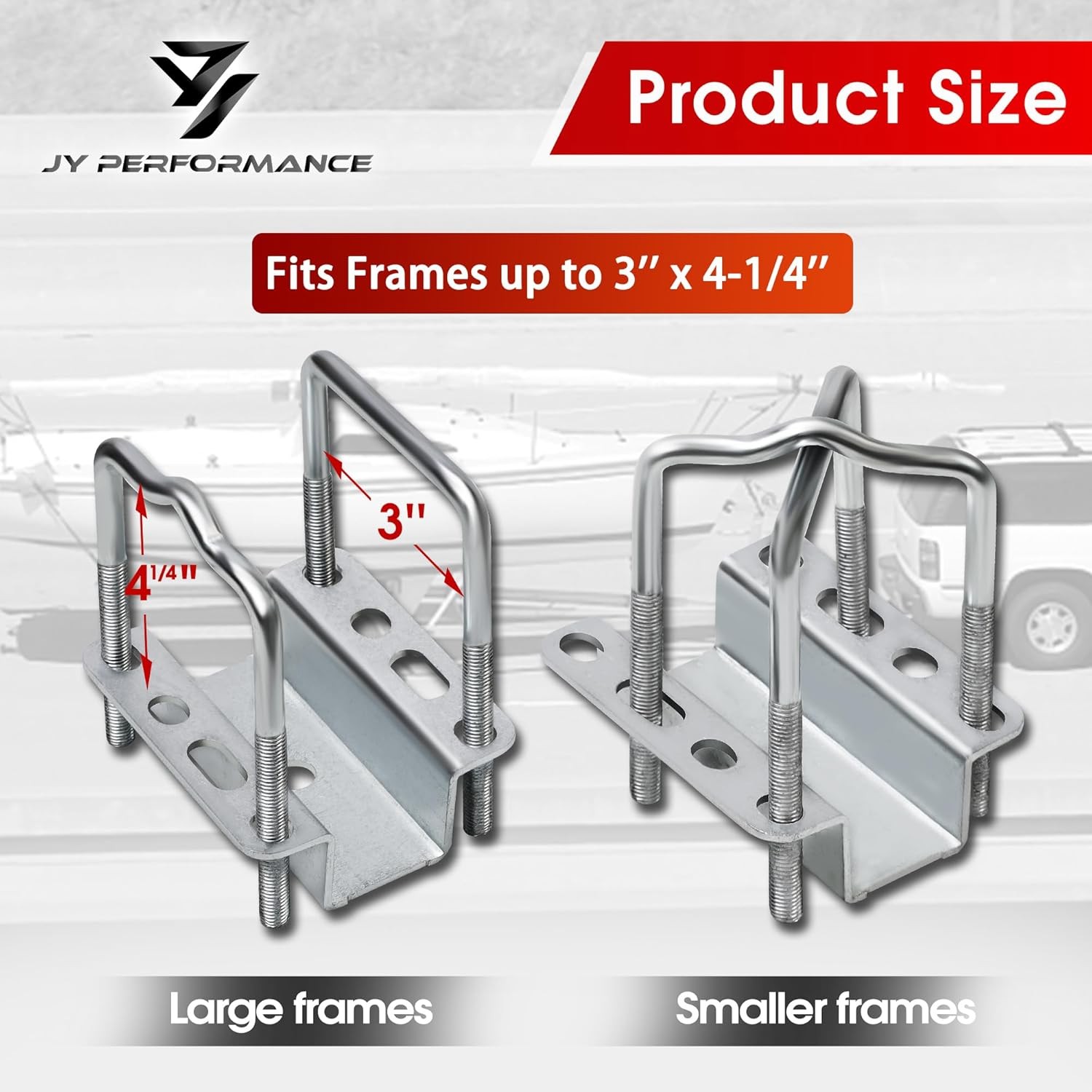 JY PERFORMANCE Boat Trailer Guide-ons, 40"/48" Adjustable, 2PCS Rustproof El...