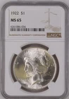 1922 Peace Silver Dollar NGC MS-65