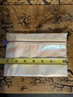 Iridescent White Ipsy Faux Leather Makeup Bag Pouch Purple Zipper 7 x 4 in — photo 2