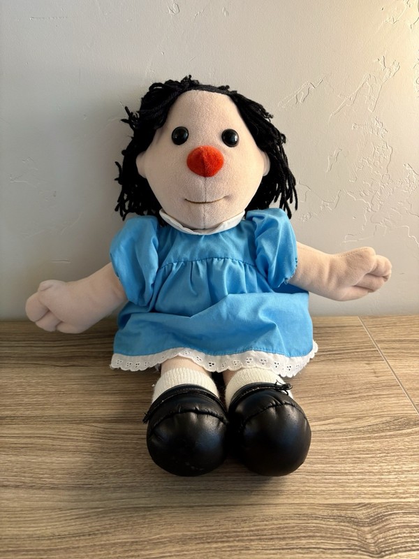 Vintage 17 inch Big Comfy Couch Molly Doll Plush  Blue Dress READ Description