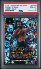 2025 Topps Chrome WWE Roman Reigns Hidden Gems PSA 10
