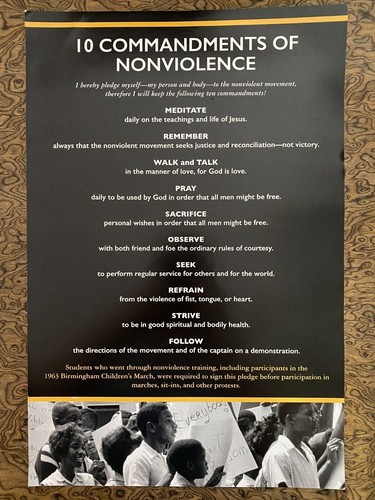 Ten (10) Commandments of Nonviolence & Timeline Poster 12X18 Civil Rights NEW - Picture 1 of 2