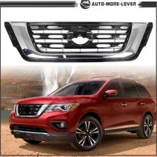 Bumper Grille Front Upper For 2017 2018 2019 2020 Nissan Pathfinder Chrome&Black