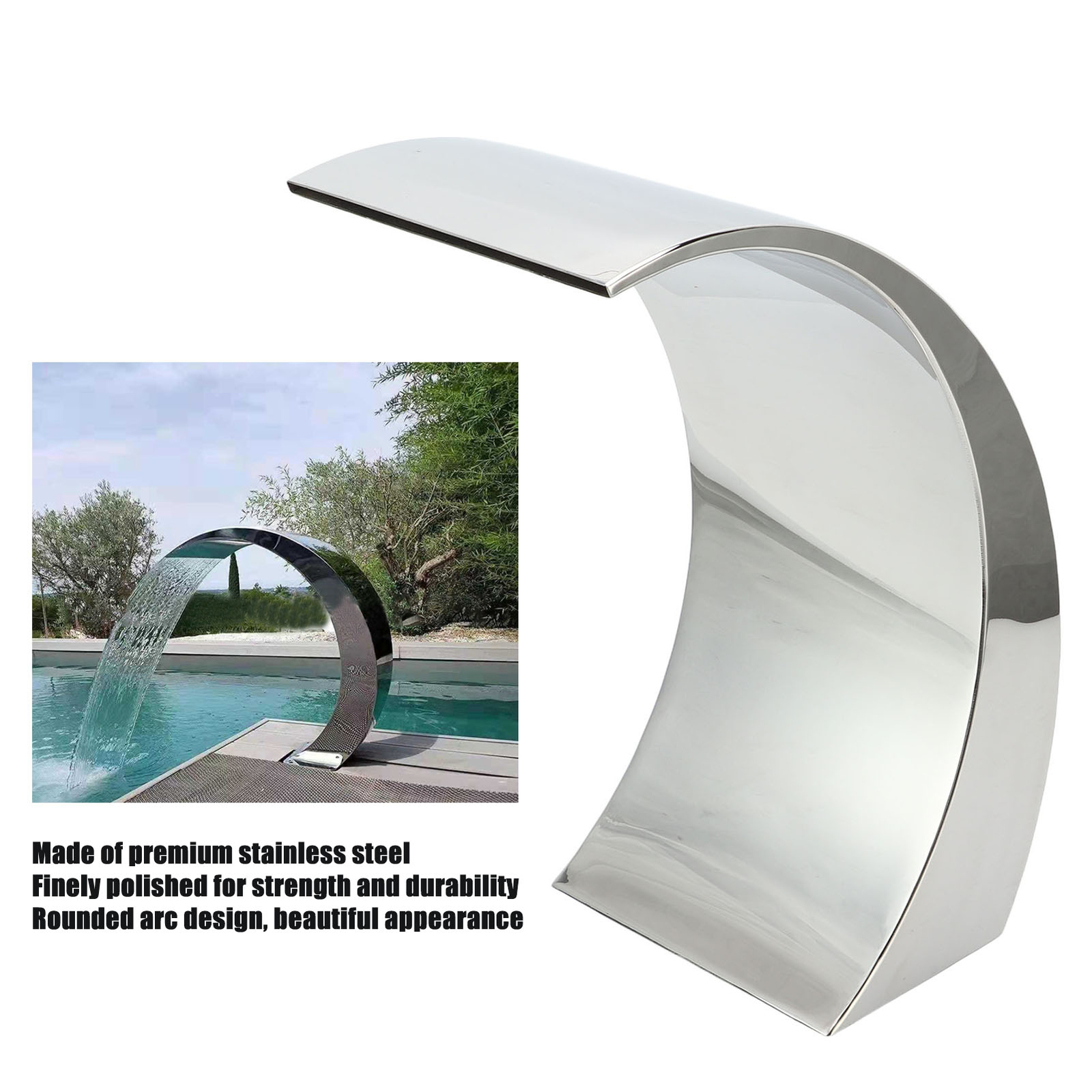 G1 1/2 Hilo Hembra Piscina Cascada Salida Diseño Arco Redondeado