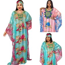 African Dashiki Women Maxi Dress Kaftan Dress Arab Robe Islamic Oversize Casual