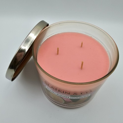 Bath Body Works Pomegranate Lemonade Candle Jar Slatkin 3 Wick 14.5 Oz NEW Pink - Picture 7 of 12