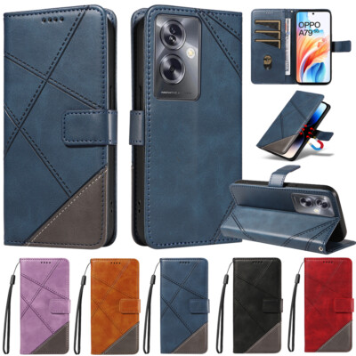 For OPPO A80 A60 A40 A79 A38 A58 A78 Reno 11F 12 Leather Wallet Case Flip Cover