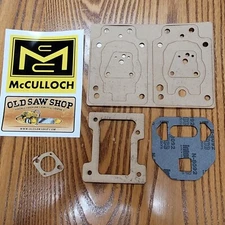 NEW MCCULLOCH SUPER PRO 125, SP125 GASKET SET, Made in USA. Free Stickers