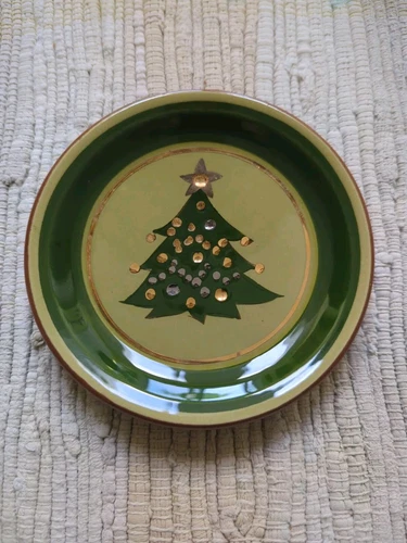 STANGL POTTERY JEWELLED CHRISTMAS TREE 5” PLATE COASTER