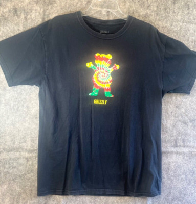 T-shirt Homme GRIZZLY S/S BLAZING TRAILS - Rasta Tie-dye - Taille M - Neuf