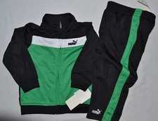 PUMA NWT Boys 2PC  Suit  Jacket Pants  Green and  Black set size 24 months