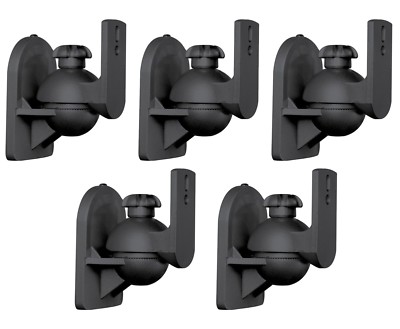 5 Pack Lot - Universal Satellite Speaker Black Wall Mount Brackets fits JVC Bose