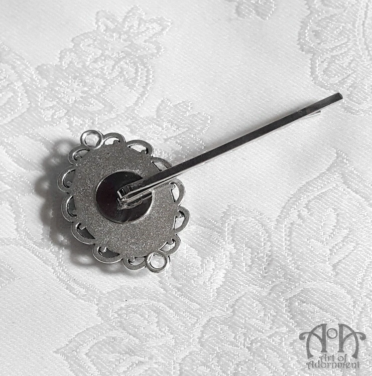 Pasador camafeo gótico punk pelo calavera tobogán negro blanco (izquierda/derecha) Foto 4 de 4