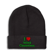 Beanies for Men I Love Velled Chameleon Winter Hats for Women Acrylic Skull Cap