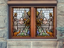 3D Golden Basin D378 Window Film Print Sticker Cling Stained Glass UV Block Amy