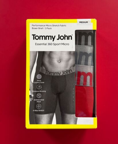 Tommy John 3 Pack Men’s Medium 31-34” Essential 360 Sport Stretch Boxer Brief - Picture 2 of 6