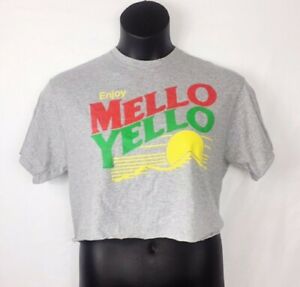 Details about   Coca Cola Enjoy Mello Yello Womens Short Sleeve T-Shirt Tee Yellow Crop Top NWT