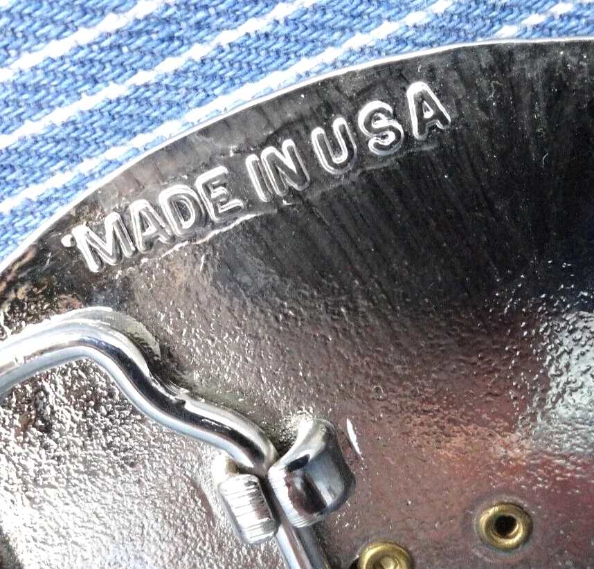 Cinturón Vaquero Occidental Clásico Hebilla Gris Iridiscente Montaje De Colección Años 80 EE. UU. .TWY723 Foto 4 de 4