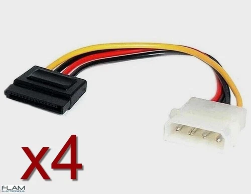 4x Adaptateur molex male vers SATA femelle / 4x Molex to SATA Female Power Cable