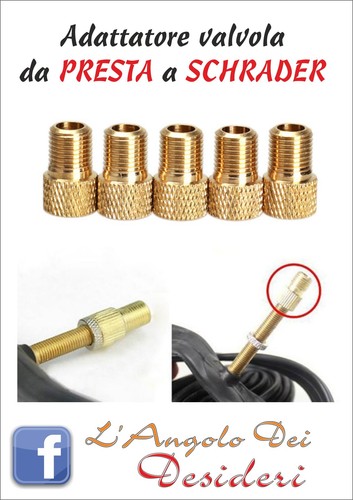 1pz ADATTATORE UNIVERSALE VALVOLA BICI POMPA-COMPRESSORE da PRESTA a  SCHRADER | eBay